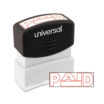 Universal® Message Stamp, Paid, Pre-inked One-color, Red freeshipping - TVN Wholesale